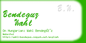 bendeguz wahl business card
